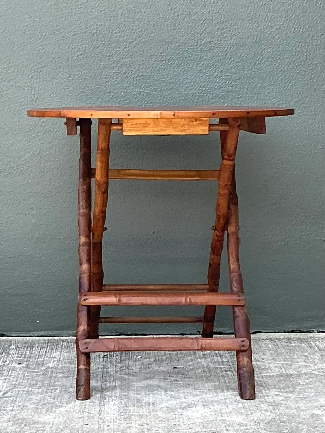 Vintage Split Bamboo Folding Table — additional photo 5