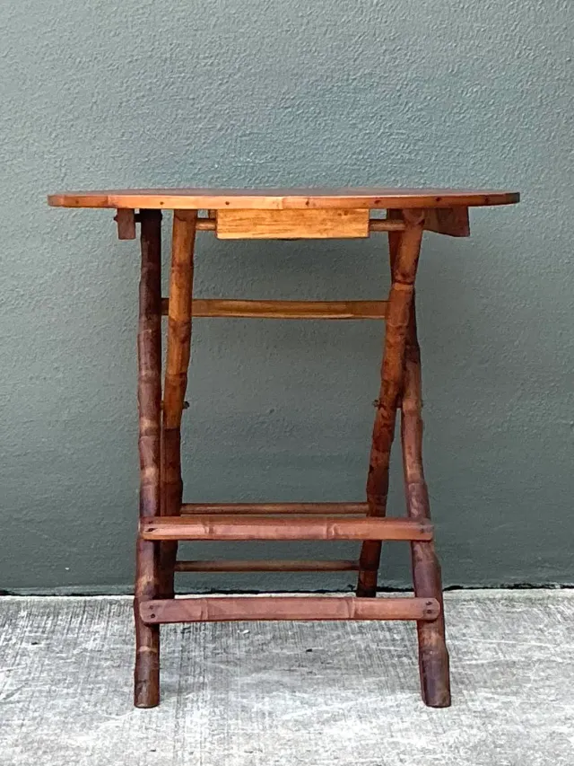Vintage Split Bamboo Folding Table — additional photo 5