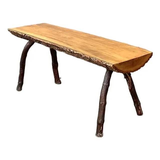 Vintage Split Log Bench — additional photo 1
