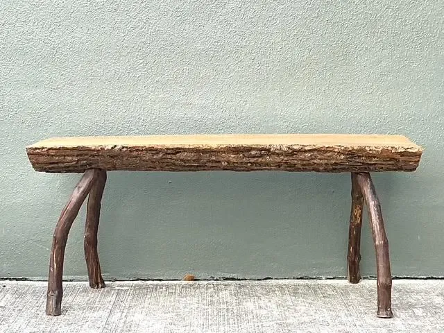 Vintage Split Log Bench — additional photo 3