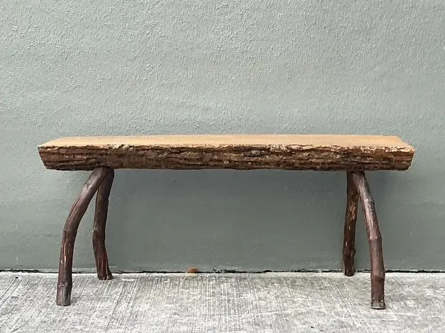 Vintage Split Log Bench — additional photo 4