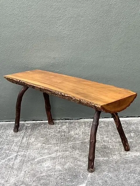 Vintage Split Log Bench — additional photo 5