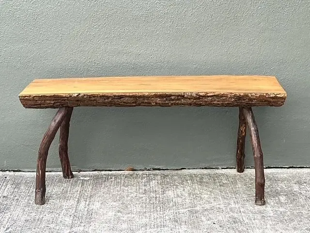 Vintage Split Log Bench — additional photo 6