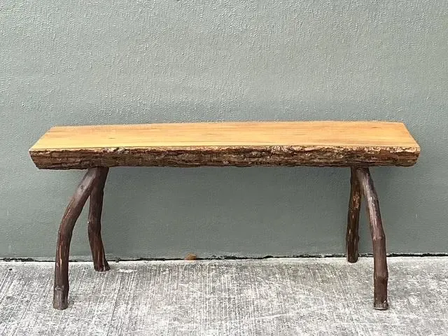 Vintage Split Log Bench — additional photo 7