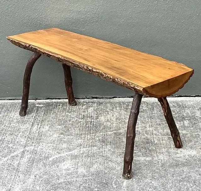 Vintage Split Log Bench — additional photo 8