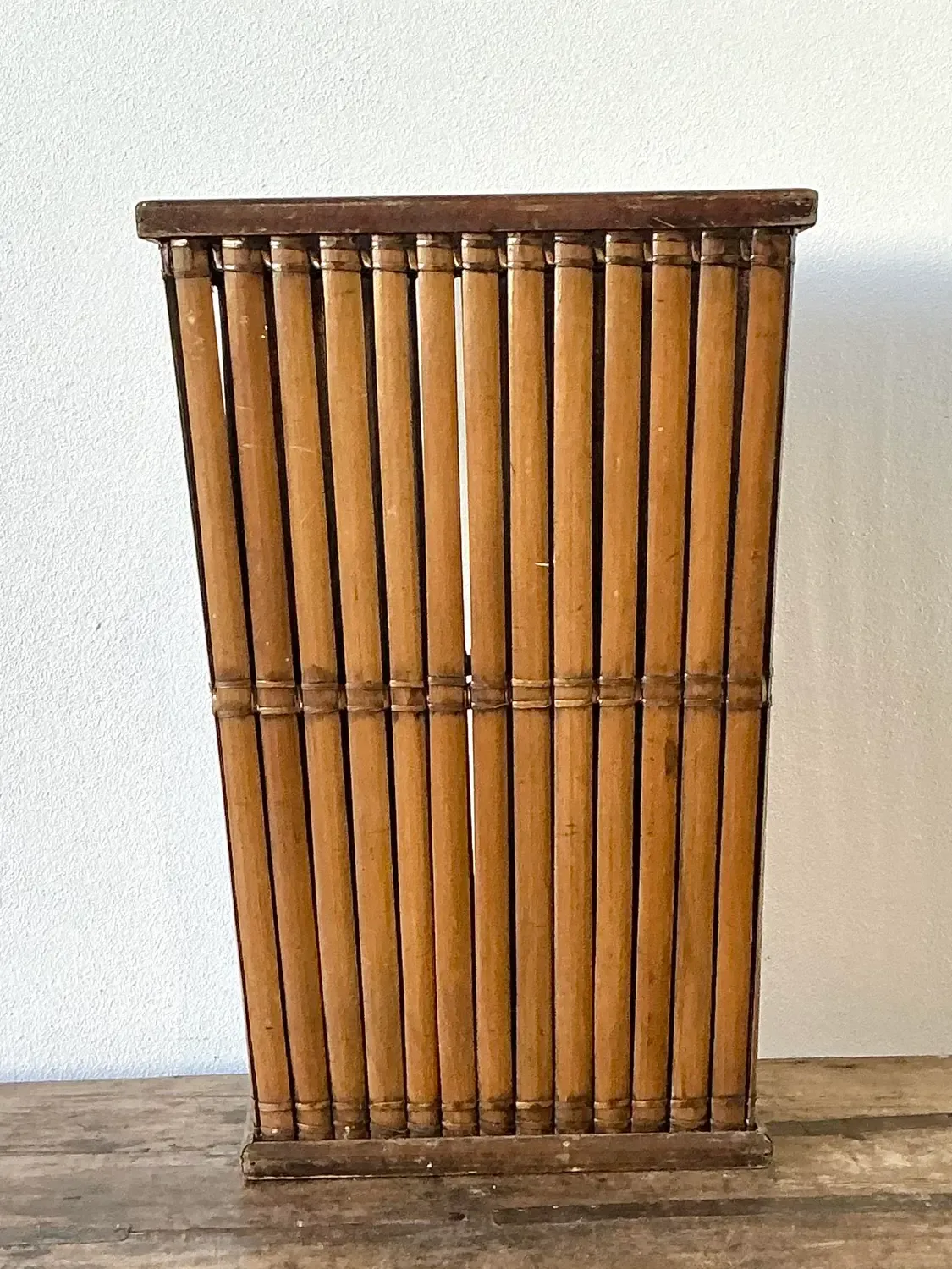 Vintage Split Rattan Umbrella Stand — additional photo 3