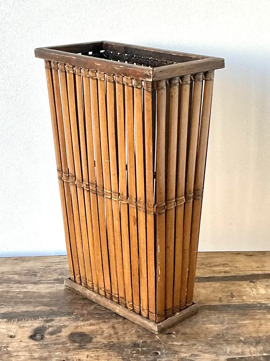 Vintage Split Rattan Umbrella Stand — additional photo 5
