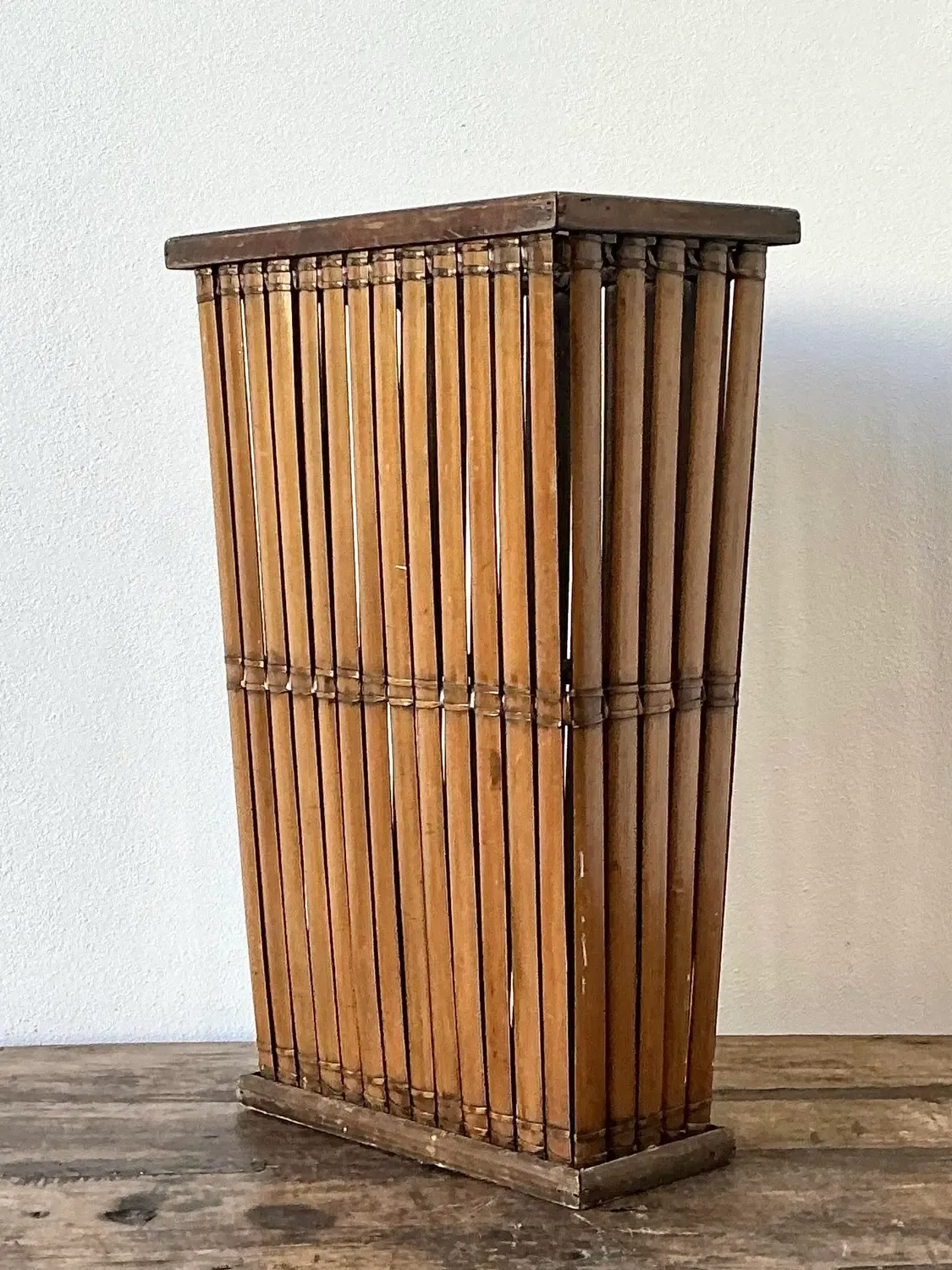 Vintage Split Rattan Umbrella Stand — additional photo 6