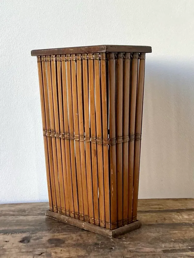 Vintage Split Rattan Umbrella Stand — additional photo 8