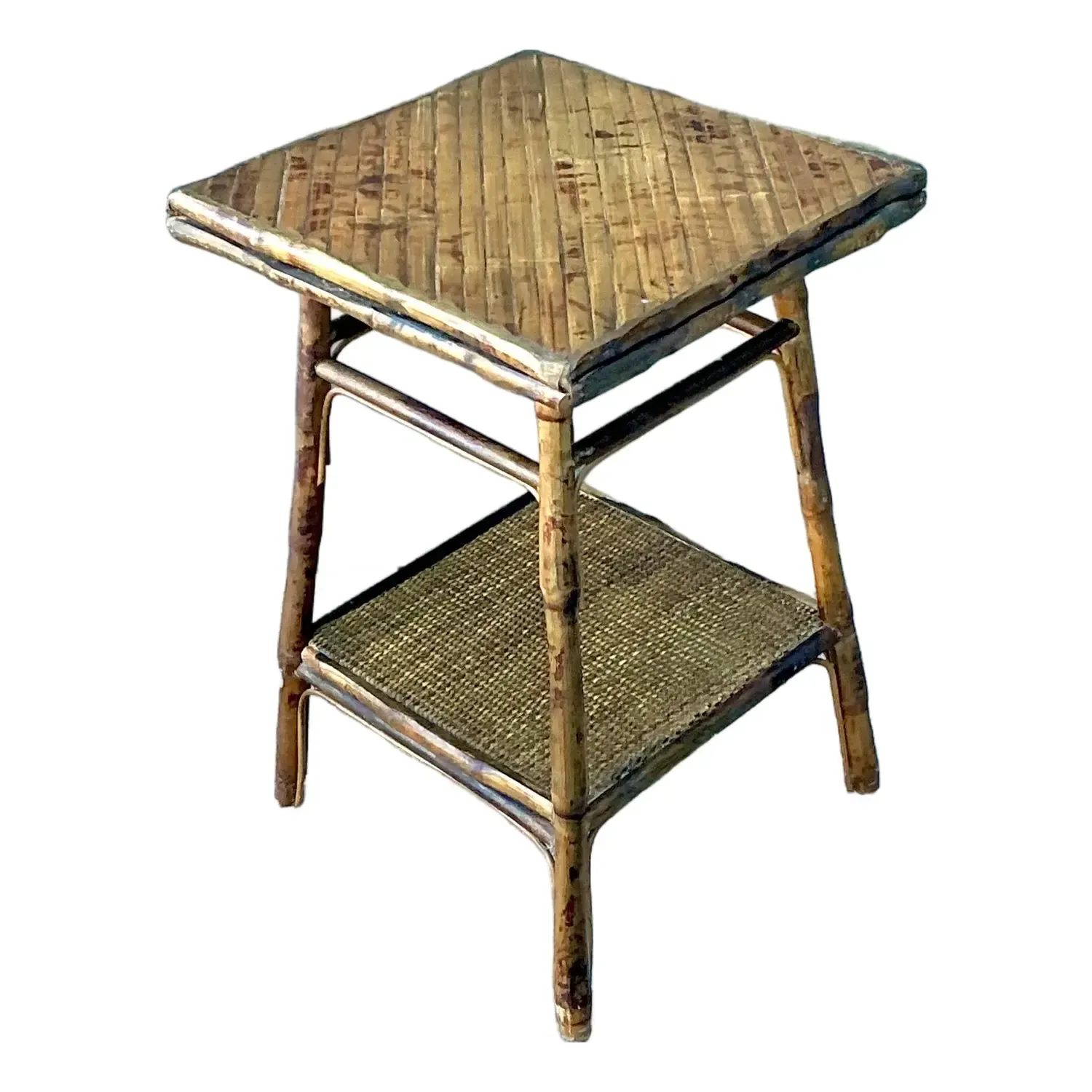Vintage Split Reed Side Table