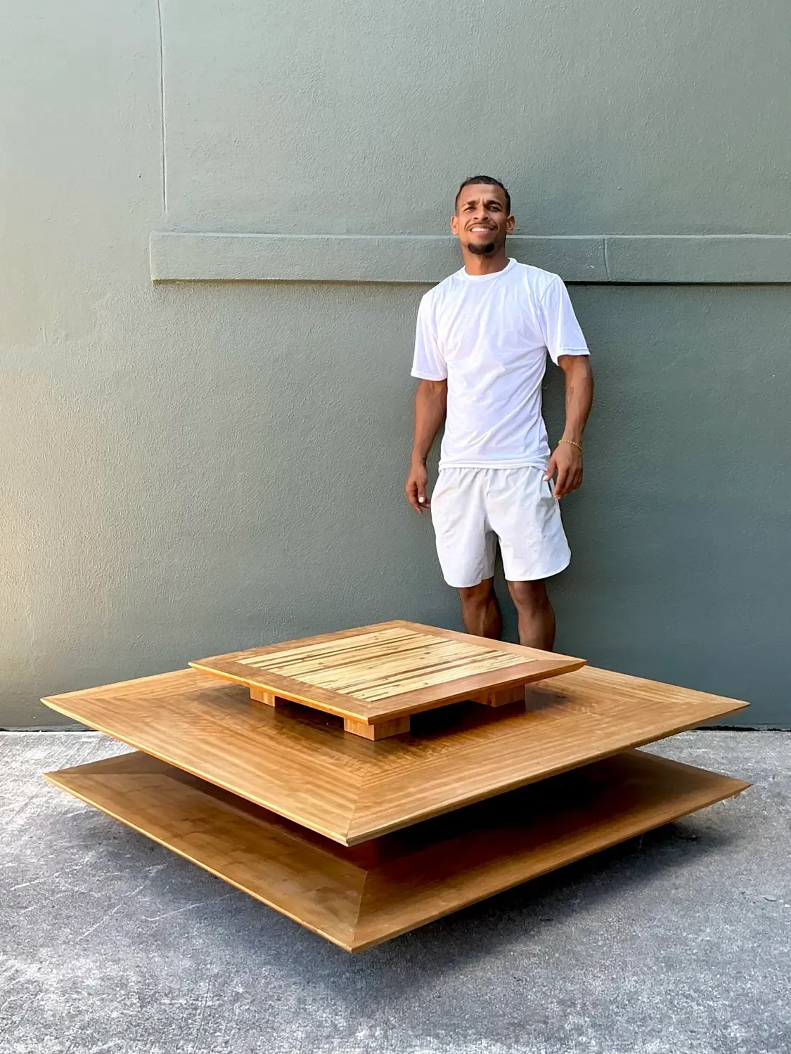 Vintage Stacked Rattan Coffee Table — additional photo 2