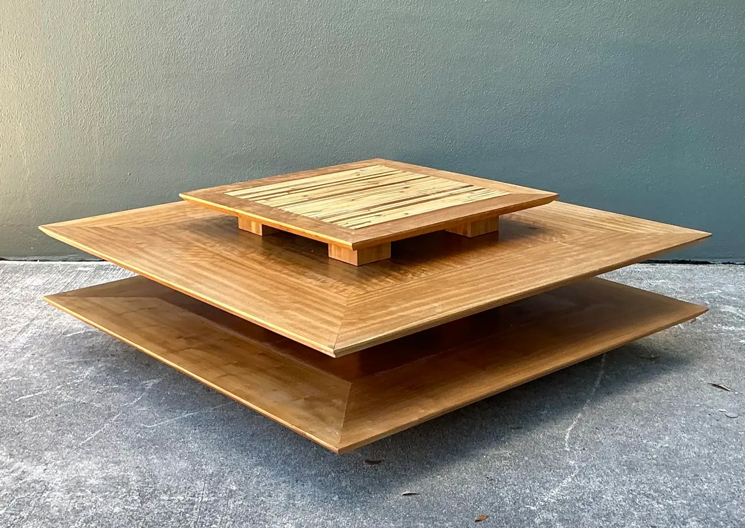 Vintage Stacked Rattan Coffee Table — additional photo 3