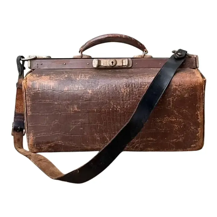 Vintage Stamped Croco Doctors Bag — additional photo 1