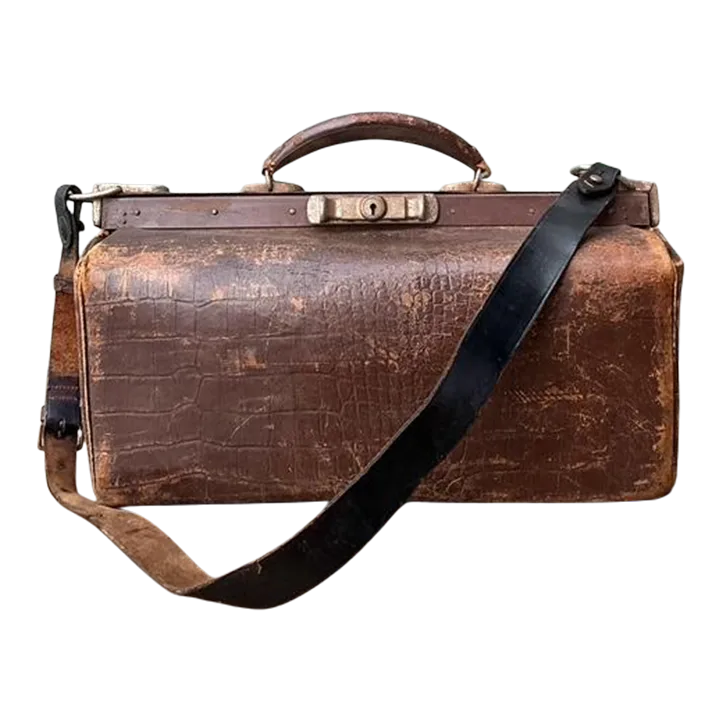 Vintage Stamped Croco Doctors Bag