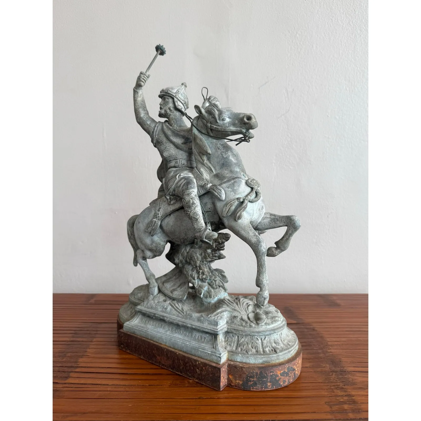Vintage Statue With Warrior on Horseback — additional photo 1