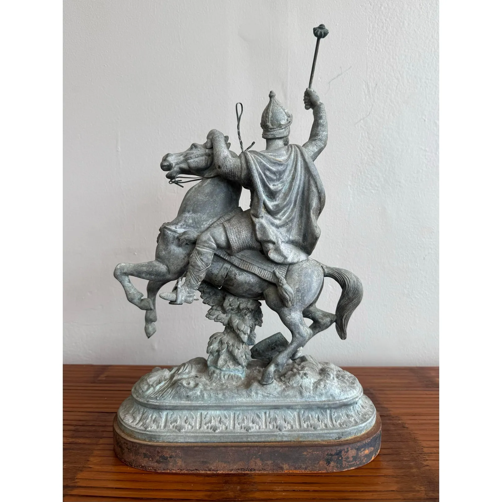 Vintage Statue With Warrior on Horseback — additional photo 2