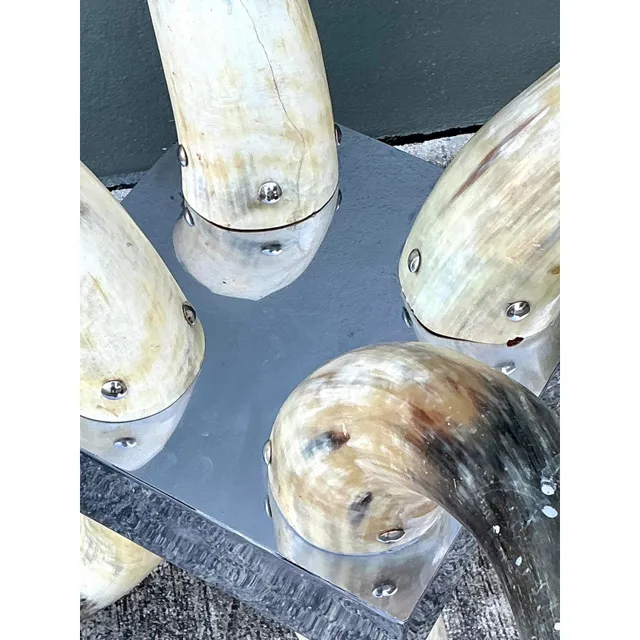 Vintage Steer Horn Table Pedestal — additional photo 2