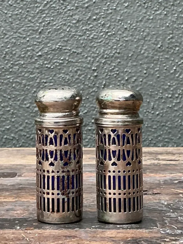 Vintage Sterling and Plate Assorted Salt Shakers - Set of 12 — additional photo 4