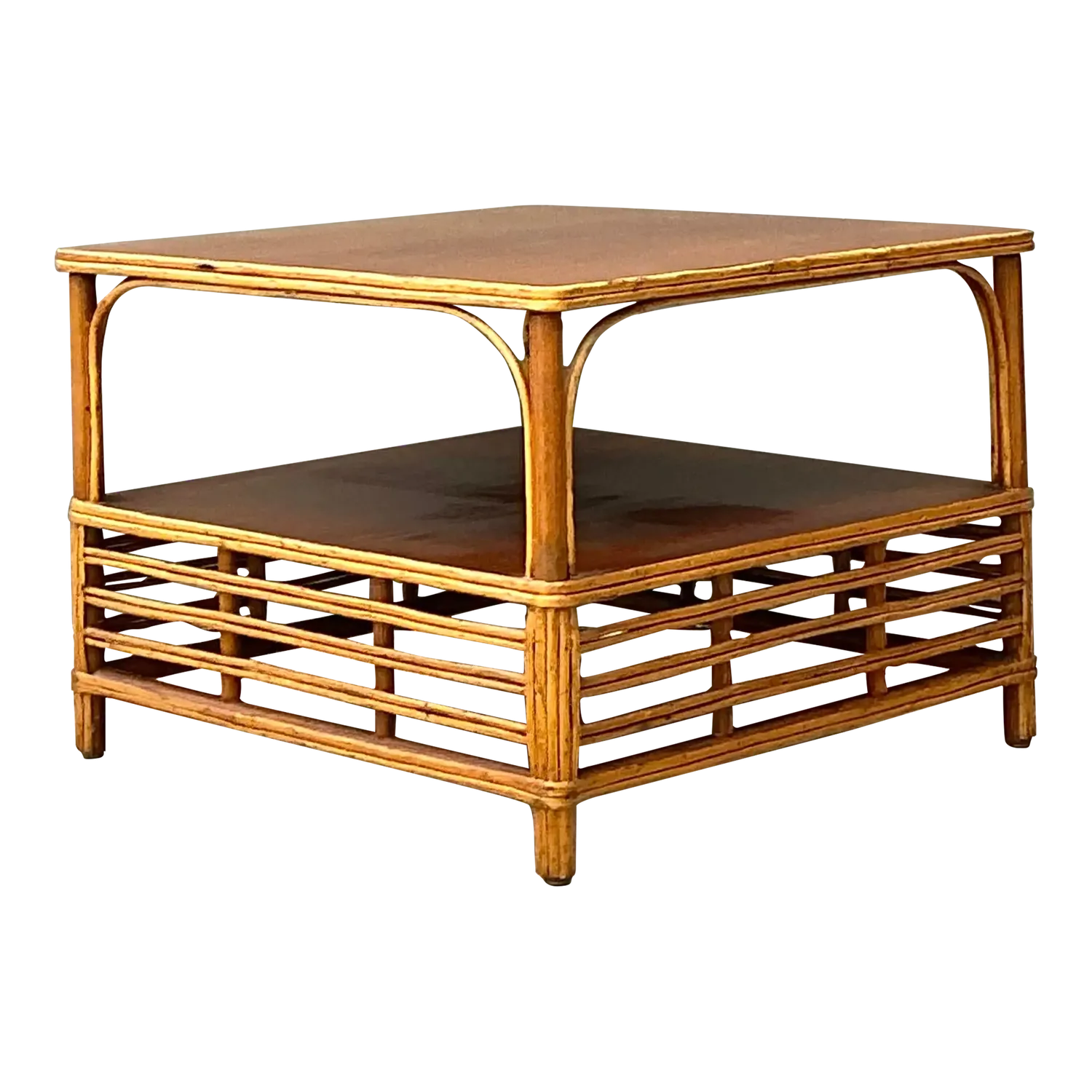 Vintage Stick Rattan Side Table