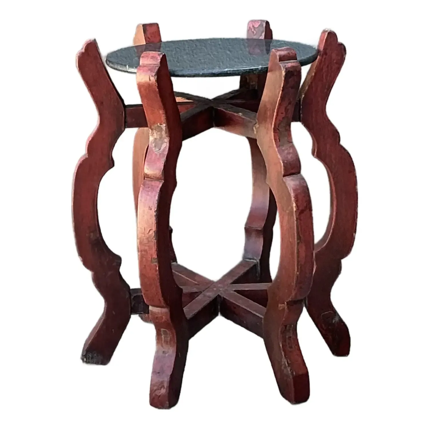 Vintage Stone Top Side Table — additional photo 1