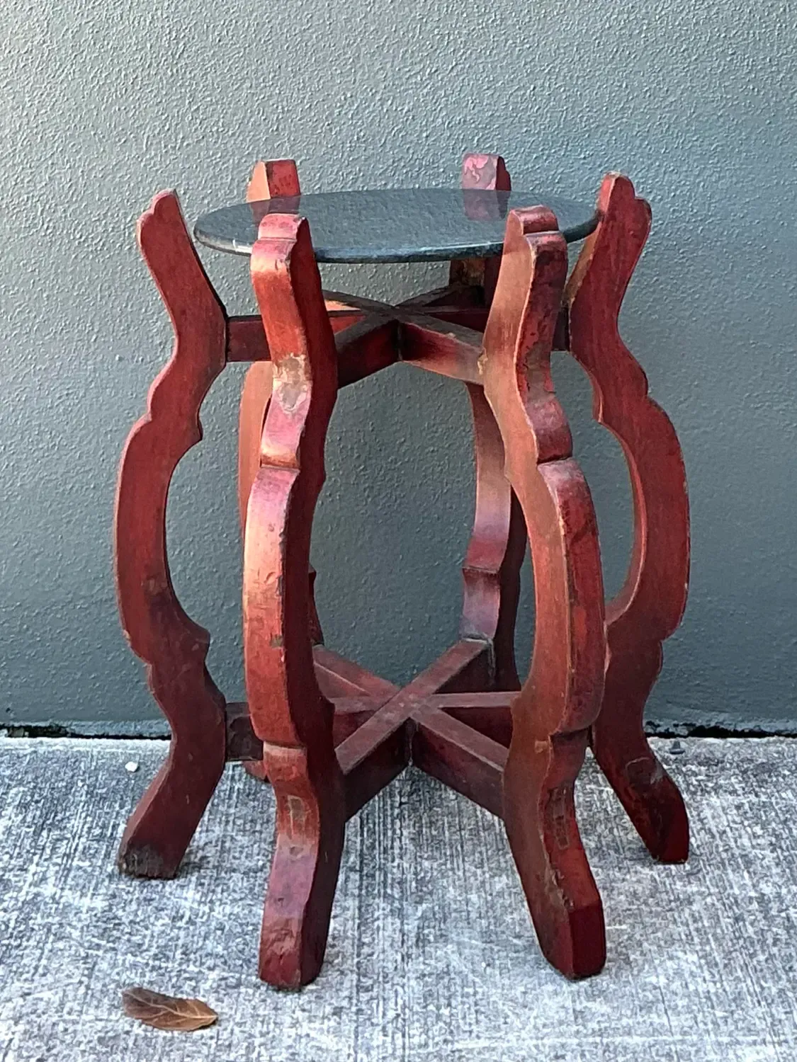 Vintage Stone Top Side Table — additional photo 3