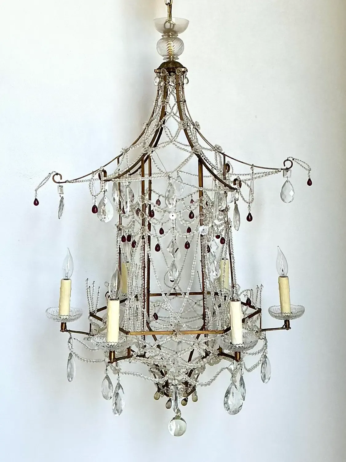 Vintage Swag Crystals Pagoda Chandelier — additional photo 2