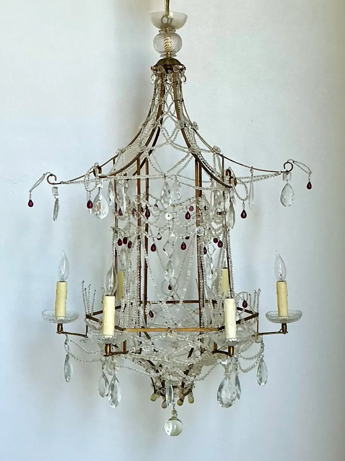 Vintage Swag Crystals Pagoda Chandelier — additional photo 3