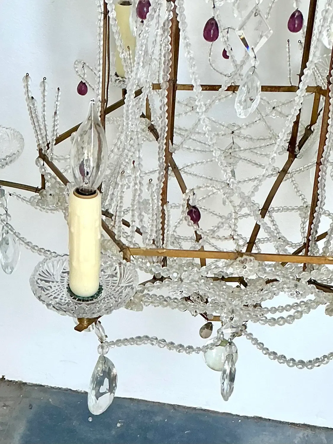 Vintage Swag Crystals Pagoda Chandelier — additional photo 4