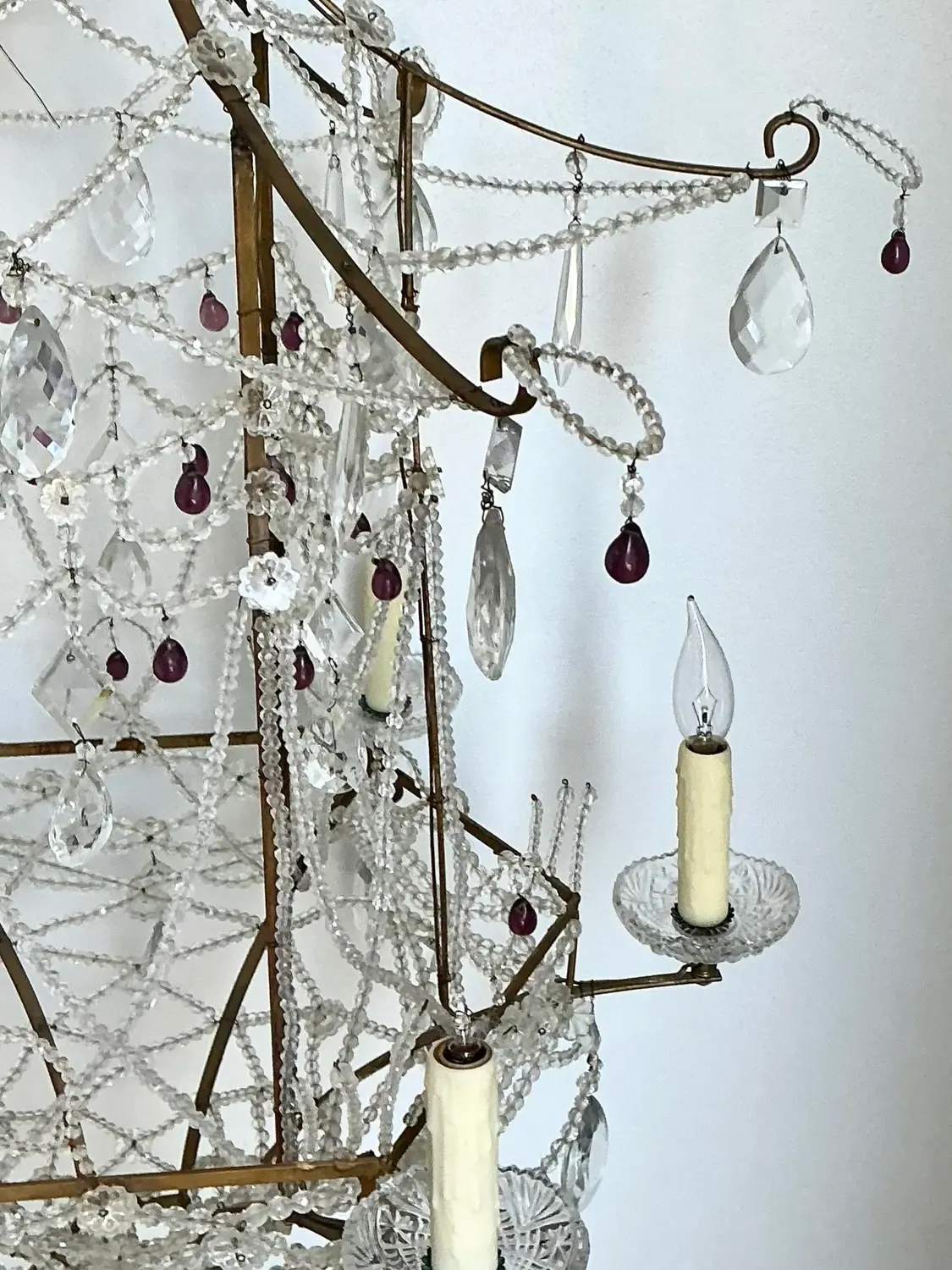 Vintage Swag Crystals Pagoda Chandelier — additional photo 6