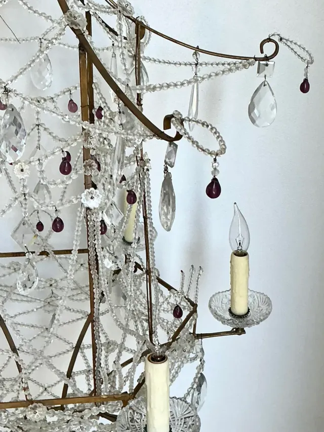 Vintage Swag Crystals Pagoda Chandelier — additional photo 6