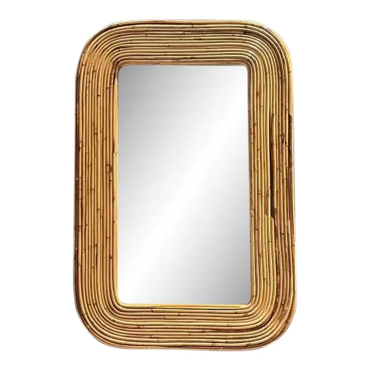 Vintage Tagged Gabriella Crespi Pencil Reed Mirror — additional photo 1