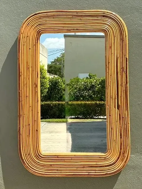 Vintage Tagged Gabriella Crespi Pencil Reed Mirror — additional photo 2