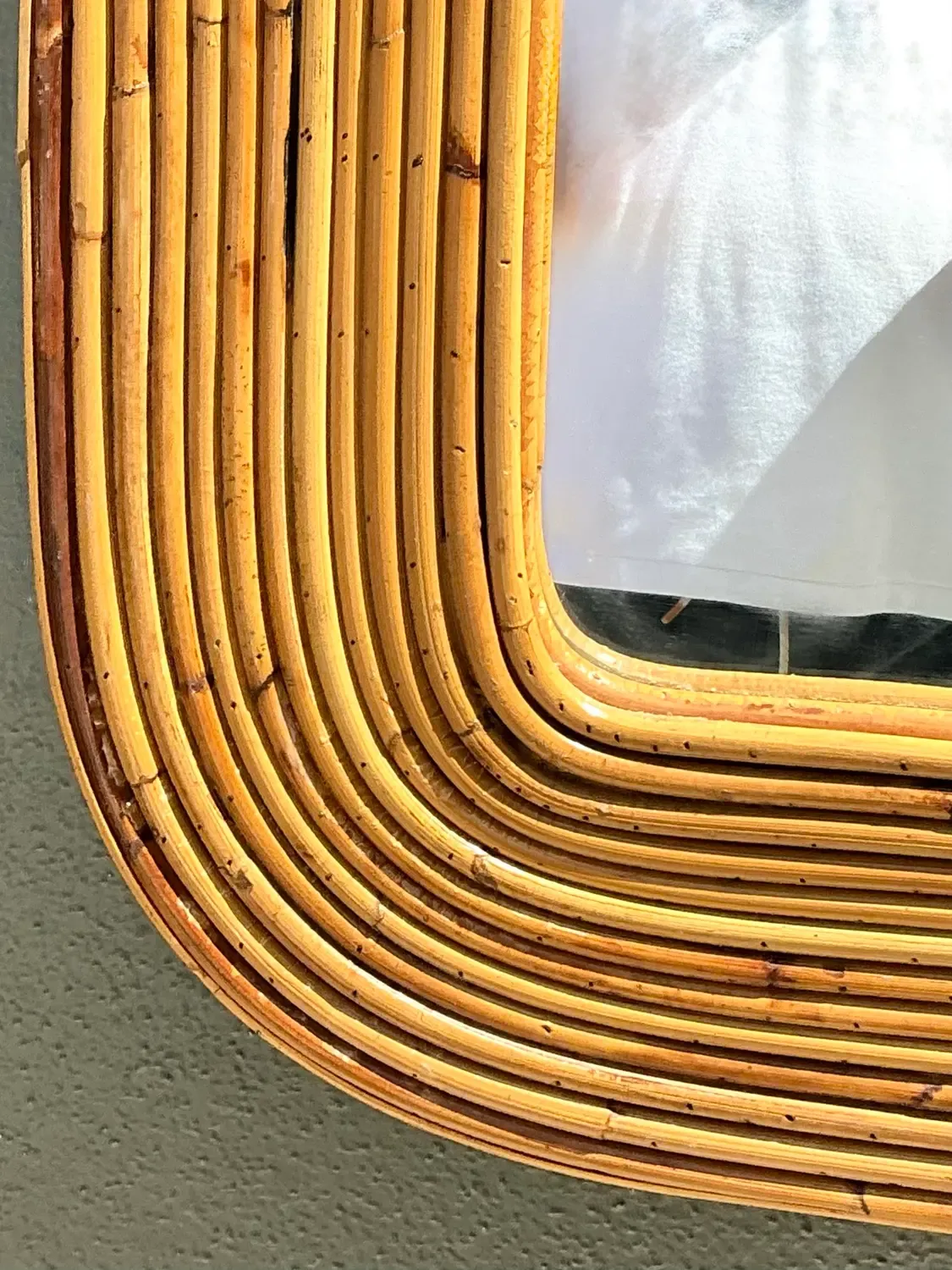 Vintage Tagged Gabriella Crespi Pencil Reed Mirror — additional photo 4