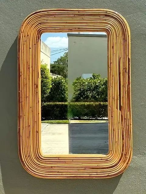 Vintage Tagged Gabriella Crespi Pencil Reed Mirror — additional photo 5