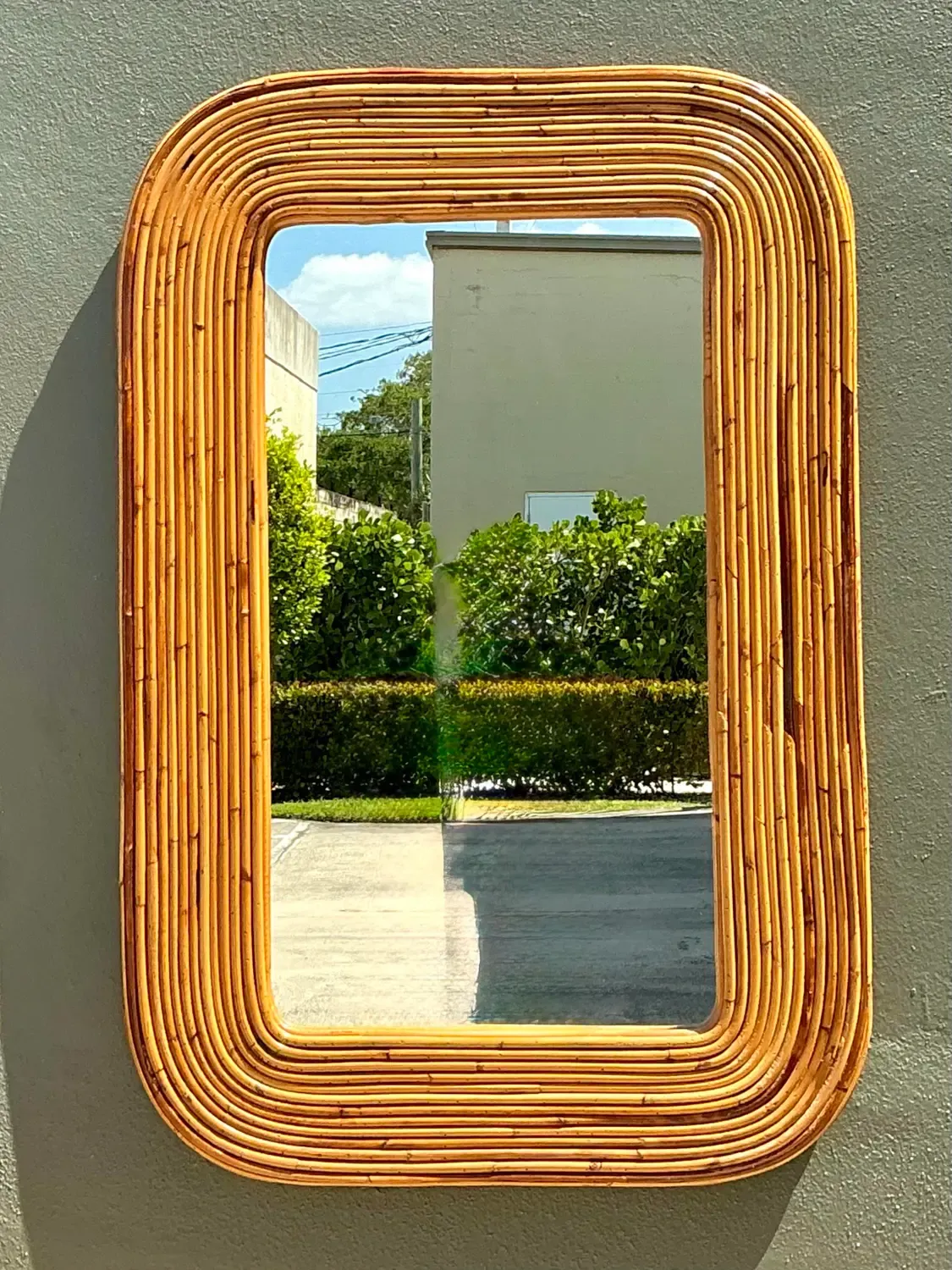 Vintage Tagged Gabriella Crespi Pencil Reed Mirror — additional photo 7