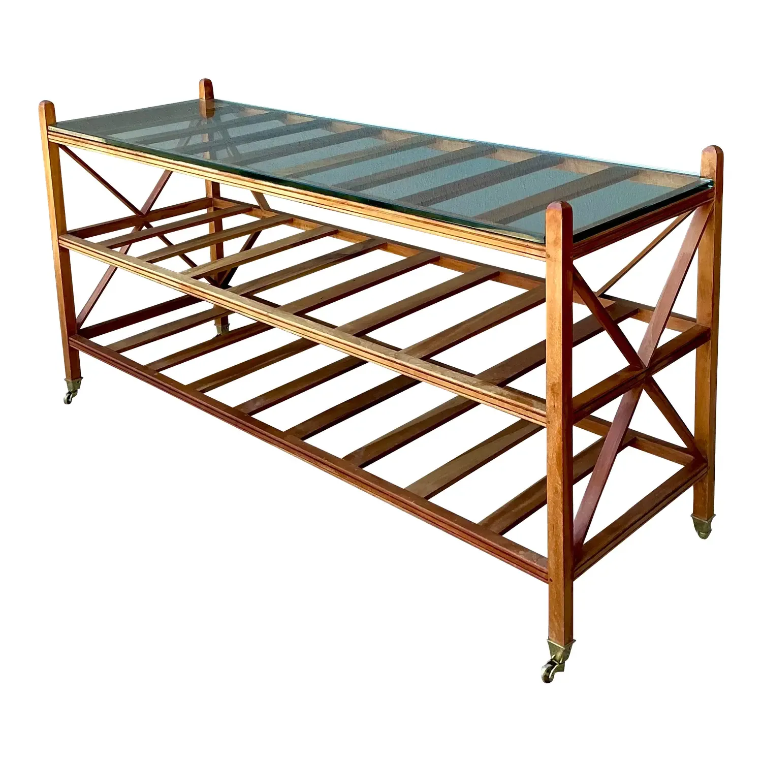 Vintage Teak Slat Console Table — additional photo 1