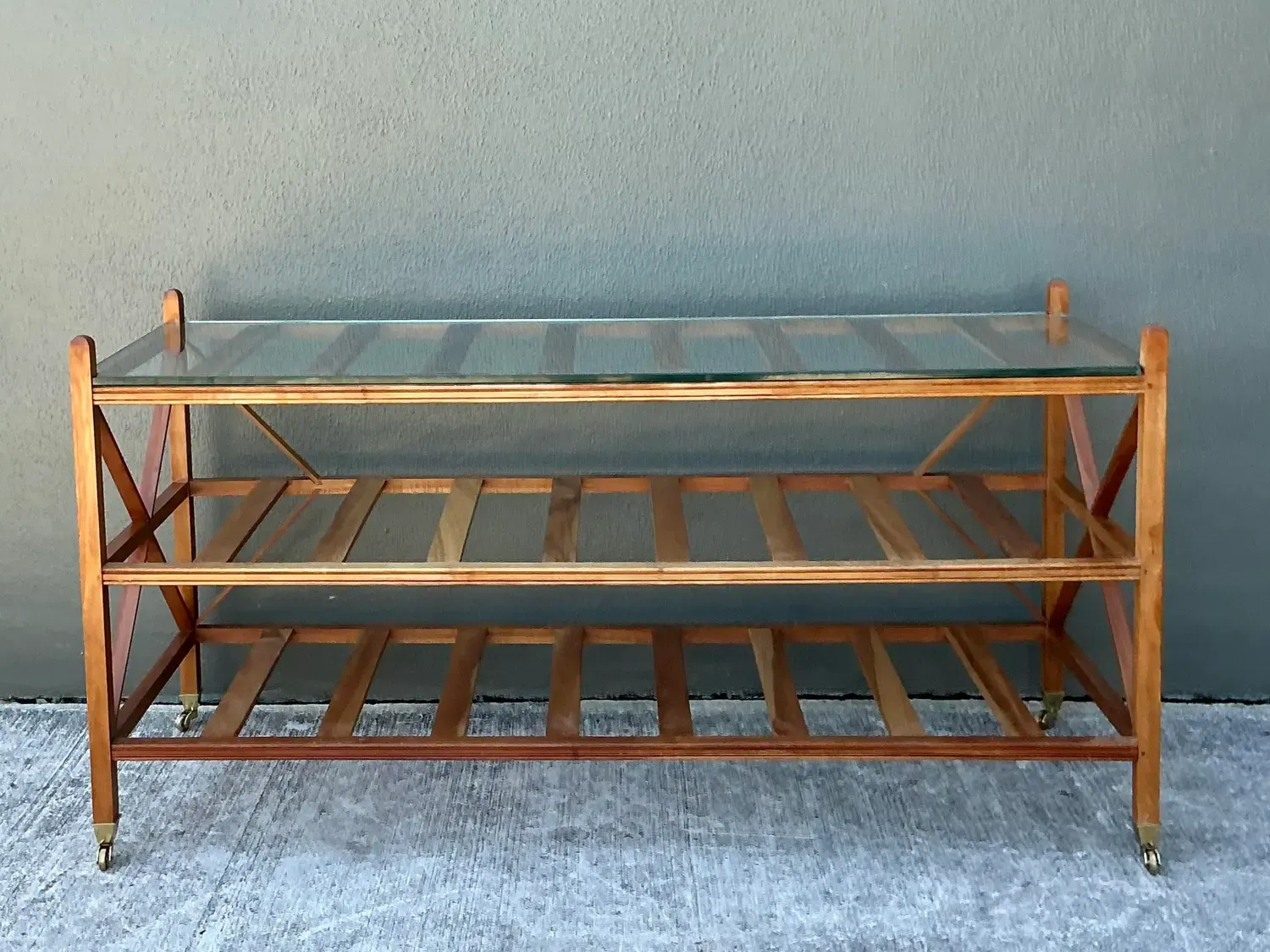 Vintage Teak Slat Console Table — additional photo 2