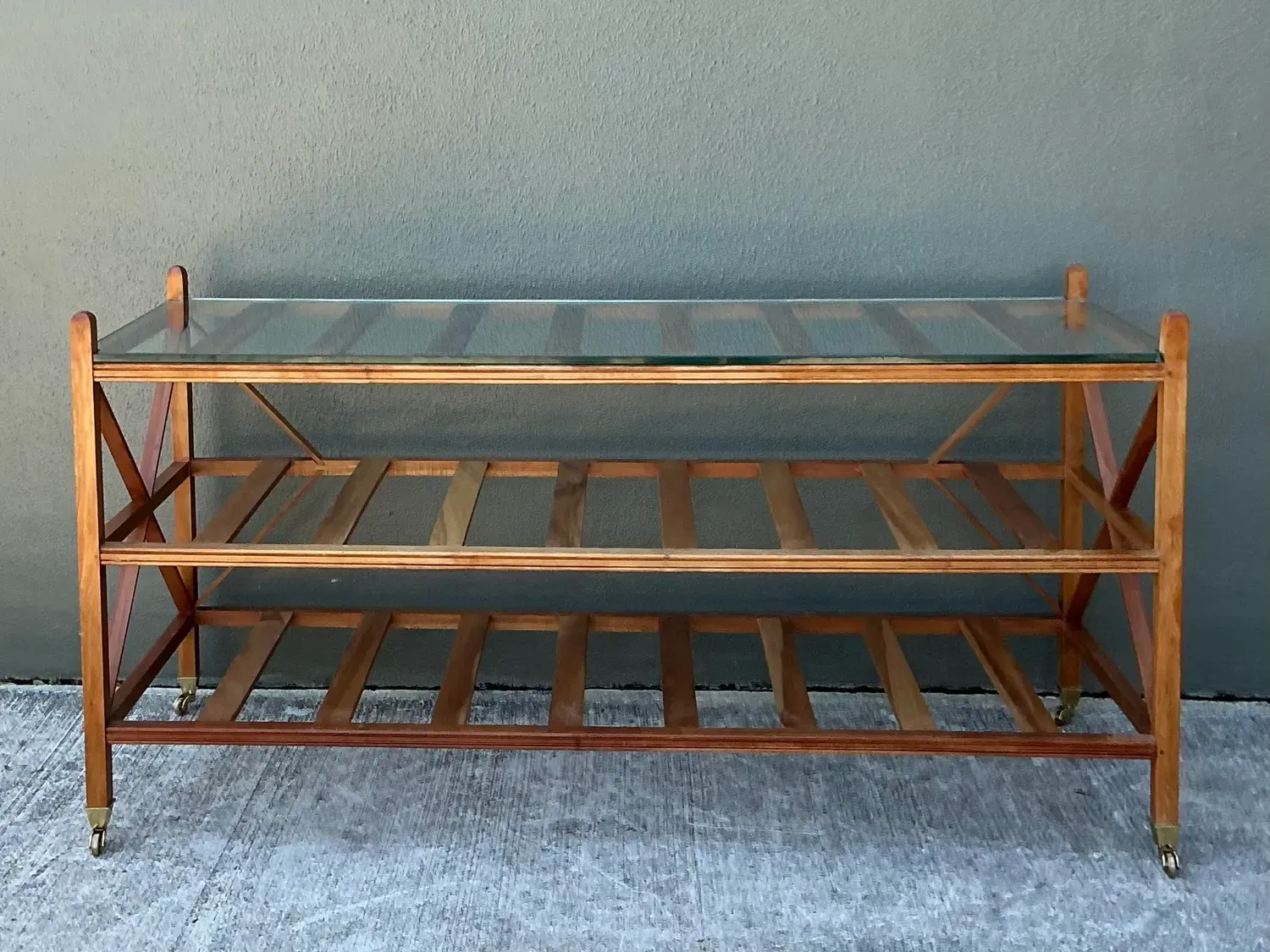 Vintage Teak Slat Console Table — additional photo 3