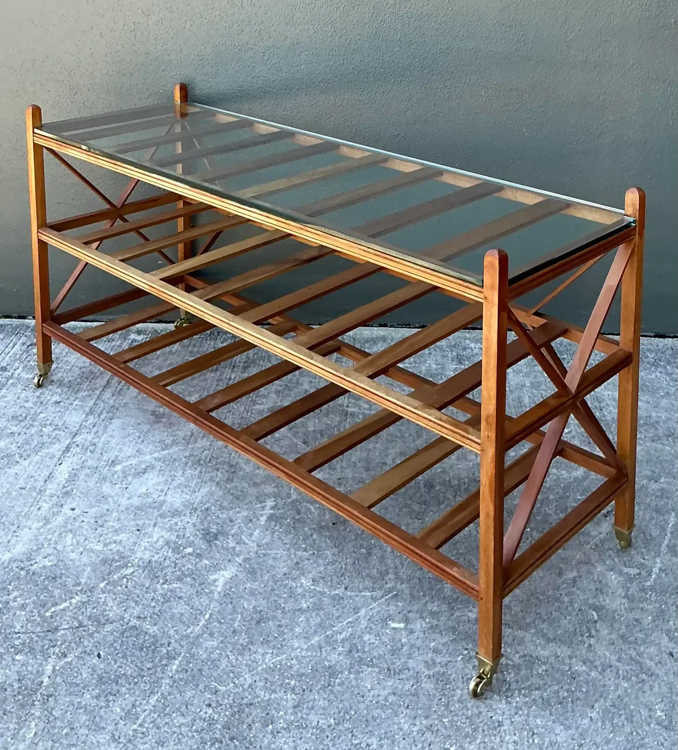 Vintage Teak Slat Console Table — additional photo 4