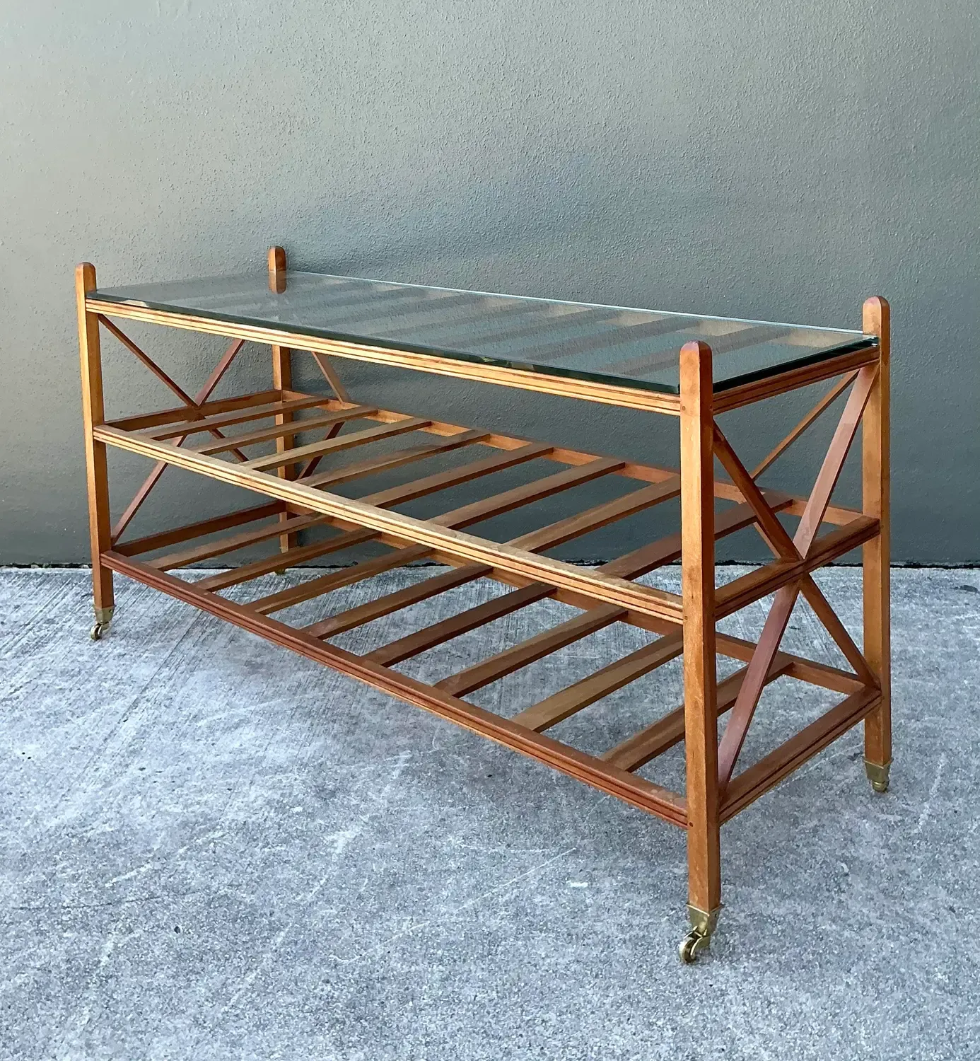 Vintage Teak Slat Console Table — additional photo 6