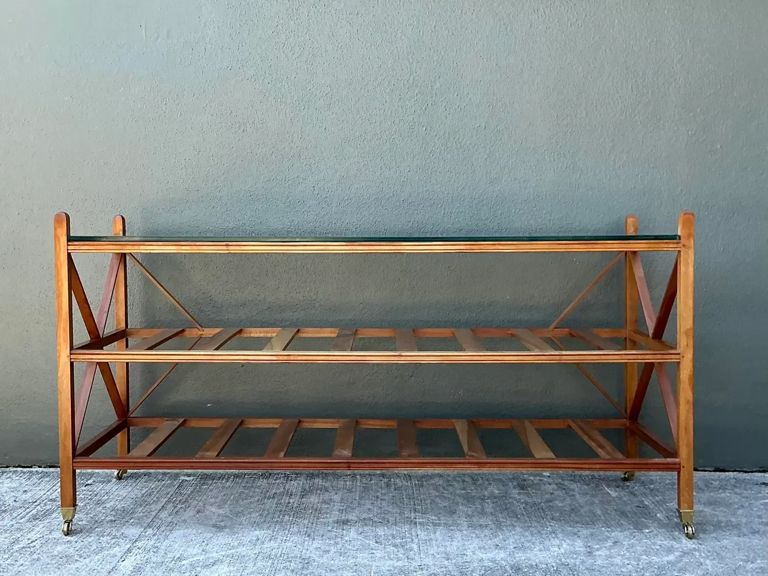 Vintage Teak Slat Console Table — additional photo 7