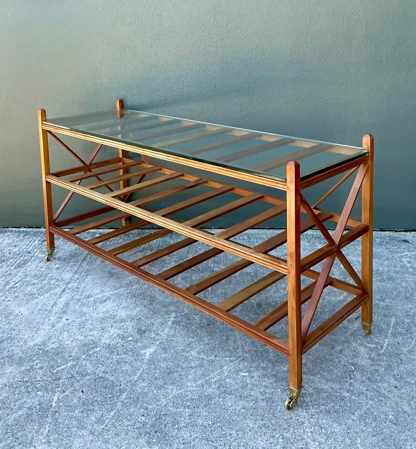 Vintage Teak Slat Console Table — additional photo 8