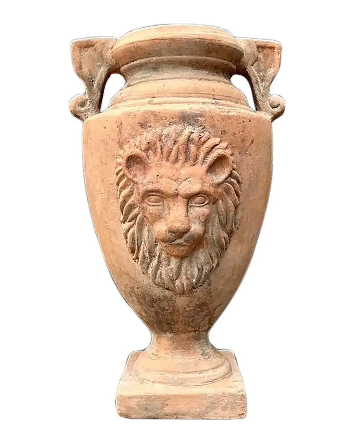 Vintage Terracotta Lion’s Head Urn