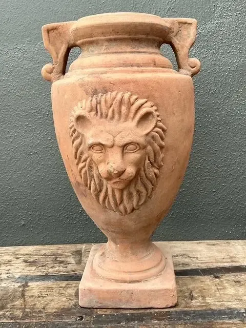 Vintage Terracotta Lion’s Head Urn — additional photo 1