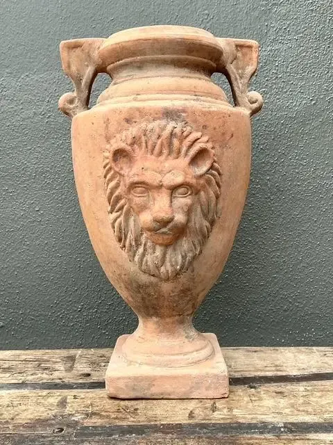 Vintage Terracotta Lion’s Head Urn — additional photo 3