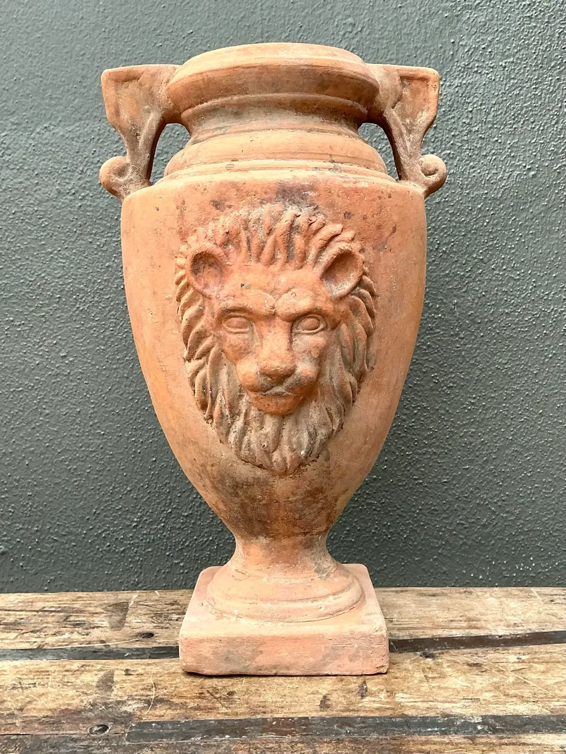 Vintage Terracotta Lion’s Head Urn — additional photo 8