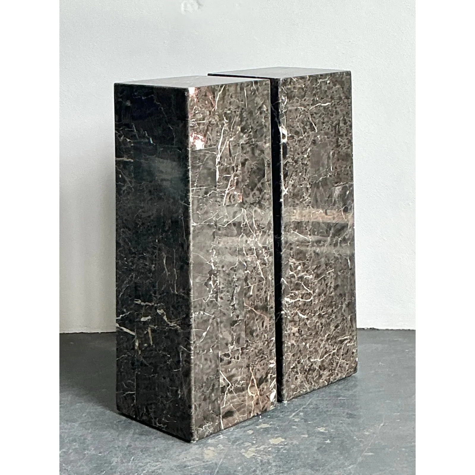 Vintage Tessellated Stone Pedestals - A Pair — additional photo 1