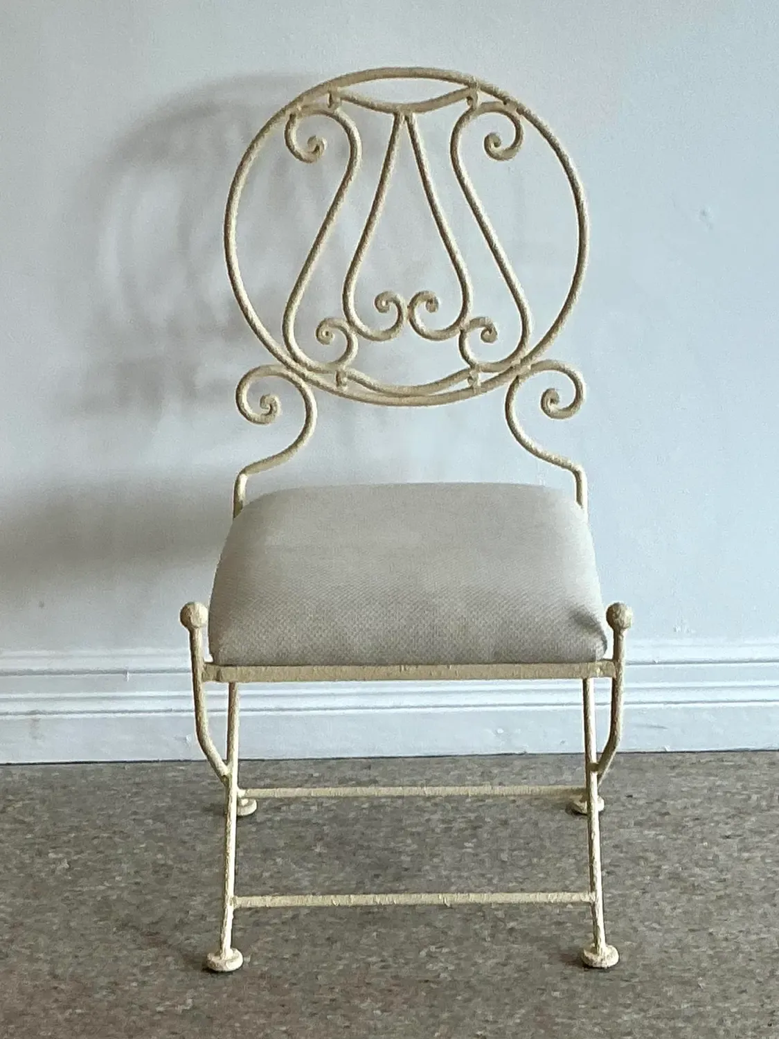 Vintage Textured Wrought Iron Chair