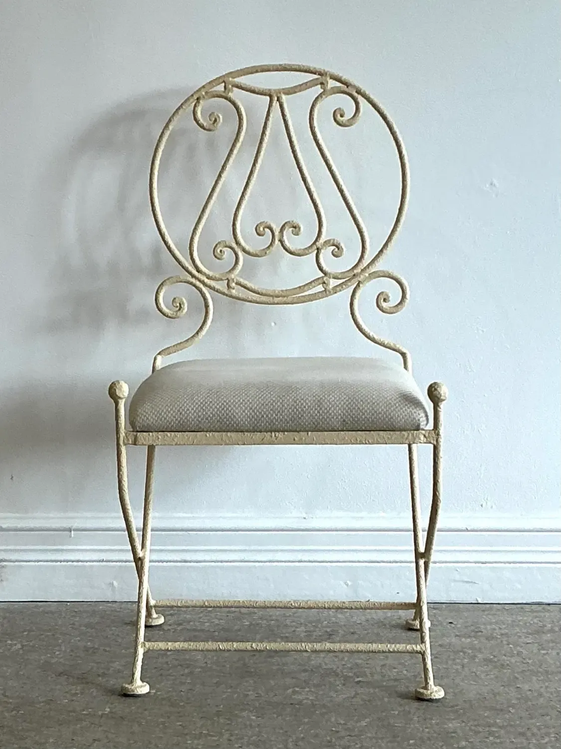 Vintage Textured Wrought Iron Chair — additional photo 1