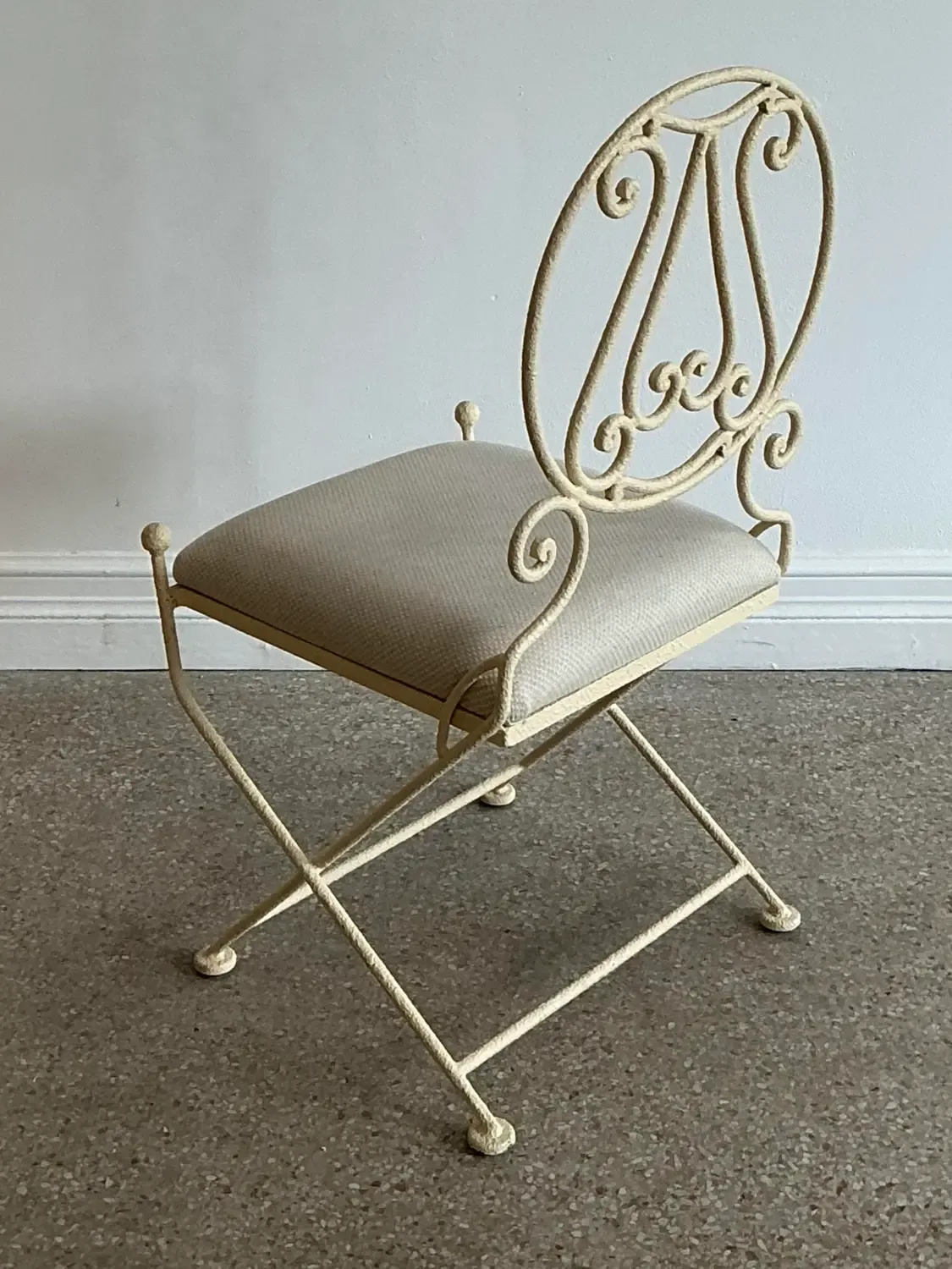Vintage Textured Wrought Iron Chair — additional photo 2